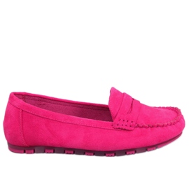 PA1 Mocassins femme en daim Anaya Fuchsia rose