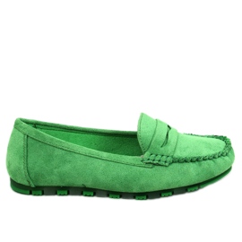 PA1 Anaya Mocassins femme en daim vert