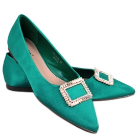 PA1 Ballerines élégantes avec pierres Lorella Green vert