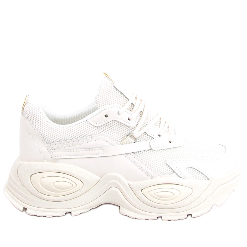 Chaussures de sport femme beiges à semelle haute