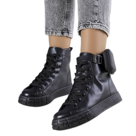 Bottines noires avec sachet Willie le noir