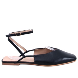 BM Ballerines à talon ouvert de Gianna Black noir