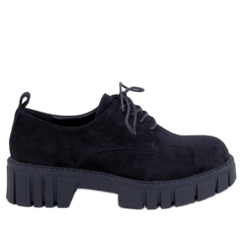 BM Amparo Mocassins plateforme en daim noir le noir
