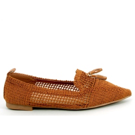 Ballerines ajourées Monti Camel brun