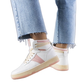 Baskets montantes roses Robin blanc