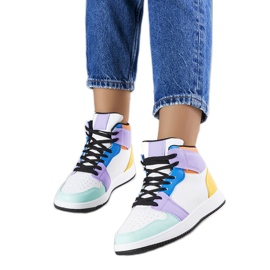 Baskets montantes bleues Kari blanc