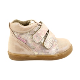 Mazurek Bottines Velcro 1302 Spring Flower Satin Doré beige