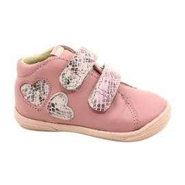 Chaussures Velcro Mazurek 1264 Rose Serpent Coeurs