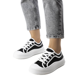 Baskets à plateforme noires Johanna