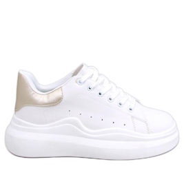 BM Chaussures de sport femme Leone Gold blanche d'or BM Chaussures de sport femme Leone Gold blanche d'or