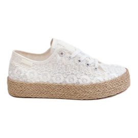 Baskets à plateforme tressées Big Star pour femmes LL274199 Blanc