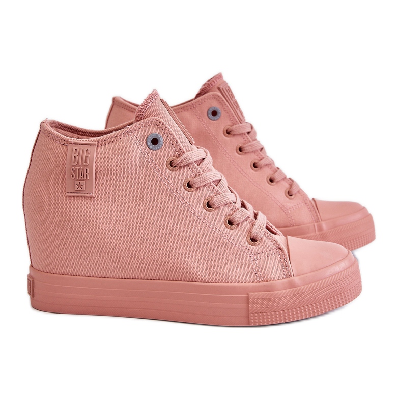 Hidden Wedge High Sneakers Big Star LL274036 Rose