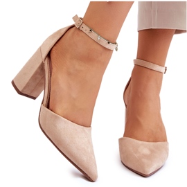 Escarpins Talon Daim Beige Lexie