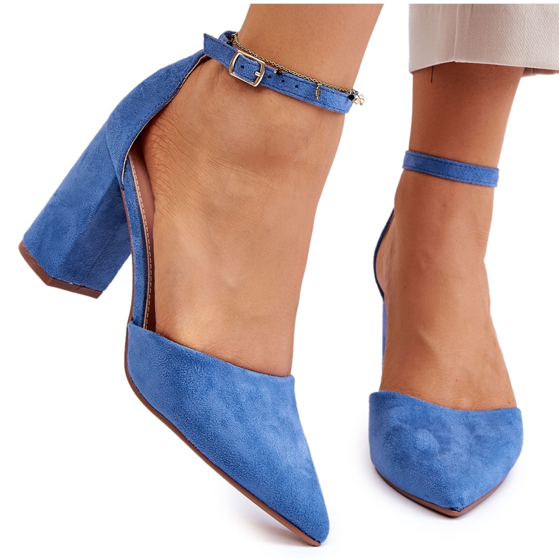 Escarpins à talons en daim bleus Lexie