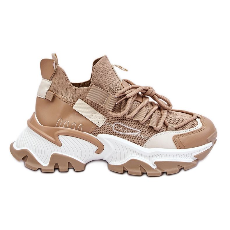 PS1 Baskets chaussettes à enfiler pour femmes beige foncé Keaton PS1 Baskets chaussettes à enfiler pour femmes beige foncé Keaton