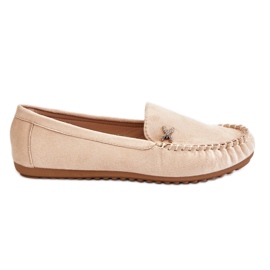 PS1 Mocassins Femme En Daim Avec Embellissements Leah Beiges