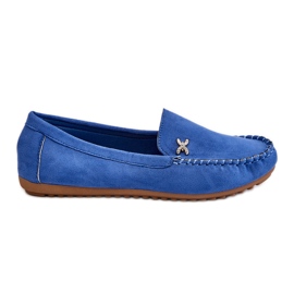 PS1 Mocassins en daim pour femme avec ornement Leah bleu