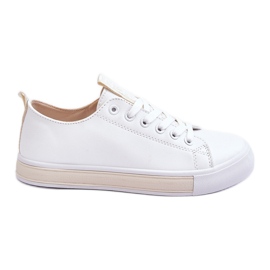 Baskets classiques pour femmes blanches et beiges