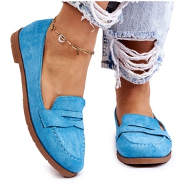 PS1 Mocassins Confortables en Daim pour Femme Bleu Lucca PS1 Mocassins Confortables en Daim pour Femme Bleu Lucca