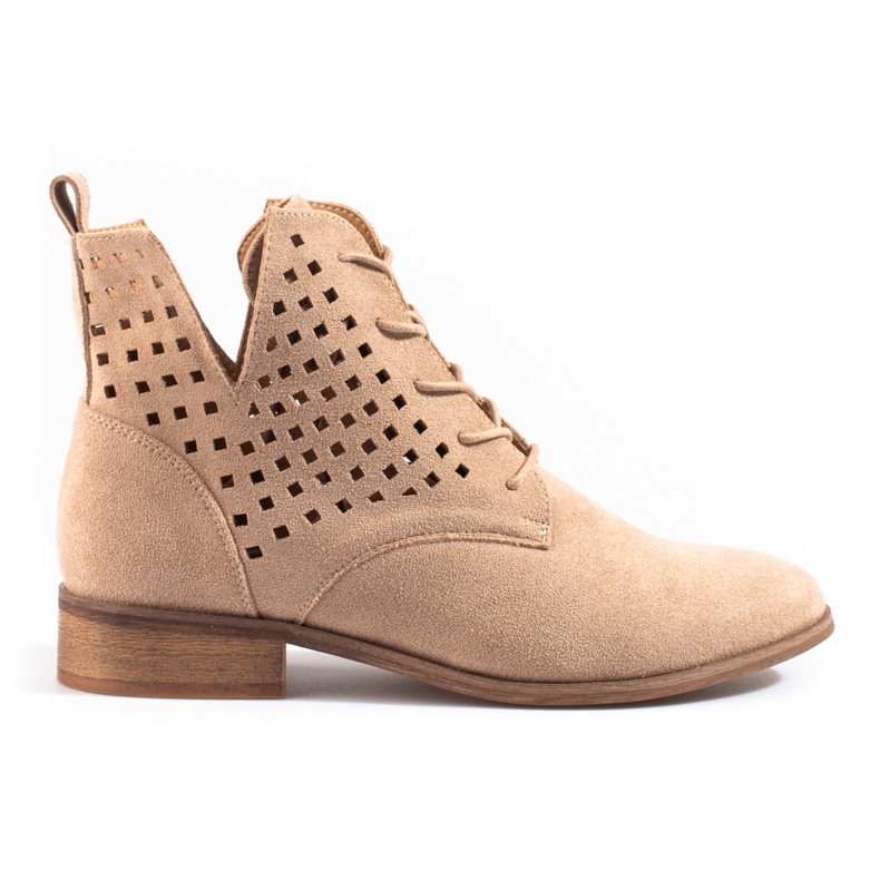 W. Potocki Bottines ajourées à lacets femme Potocki beige