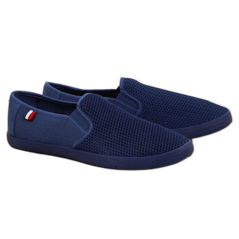 News Baskets à enfiler bleu marine ajourées pour homme