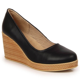 Escarpins compensés en cuir noir Filippo DP3521 le noir