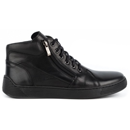 Kampol Baskets cuir homme 120SW noir
