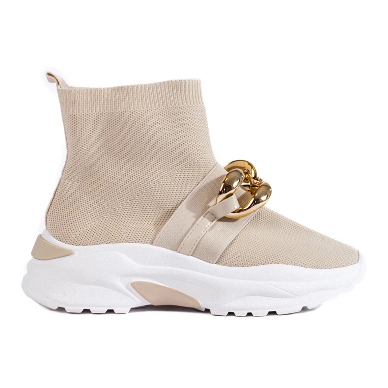 Baskets pour femmes Shelovet avec une chaussette beige