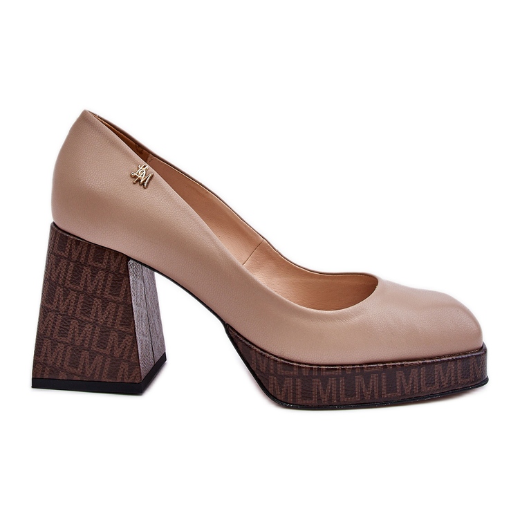 Escarpins en cuir à la mode Laura Messi 2599 Beige