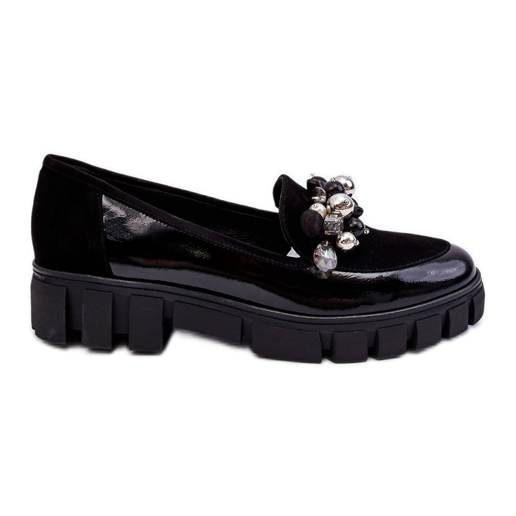 Mocassins Femme Sur La Plateforme Laura Messi 2392 Noir le noir