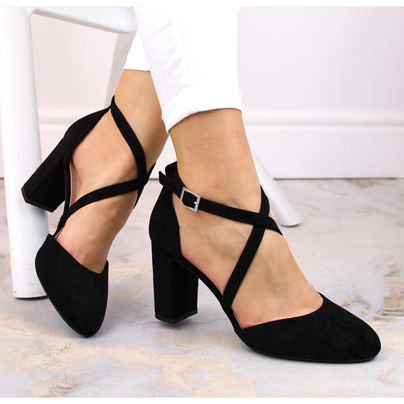 Sandales noires pour femmes sur le poteau Sergio Leone SK863 le noir