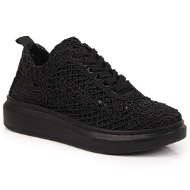 Chaussures à lacets pour femmes sur la plate-forme noire Artiker 50C1114