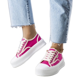 PA1 Baskets à plateforme rose foncé de Connie PA1 Baskets à plateforme rose foncé de Connie