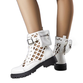 Bottines Cecelia blanches ajourées