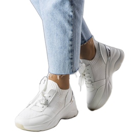 Baskets compensées blanches Ann