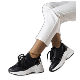 Baskets compensées noires Ann