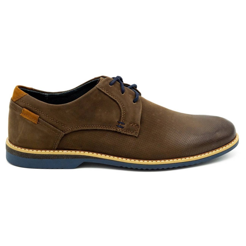 KOMODO Chaussures décontractées en cuir pour hommes 859L marron brun