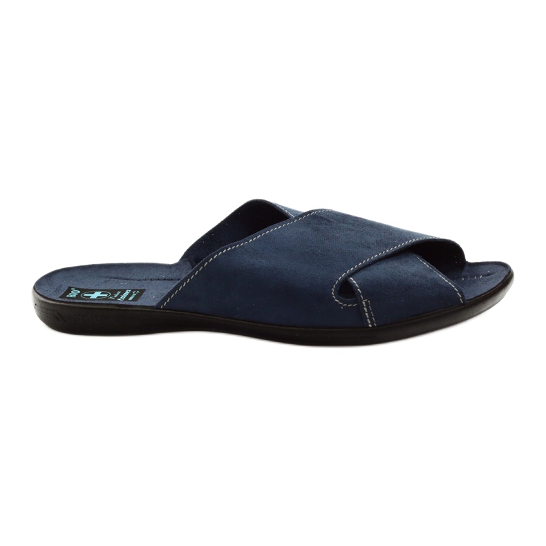 Pantoufles Adanex, pantoufles bleu marine masculin 20308