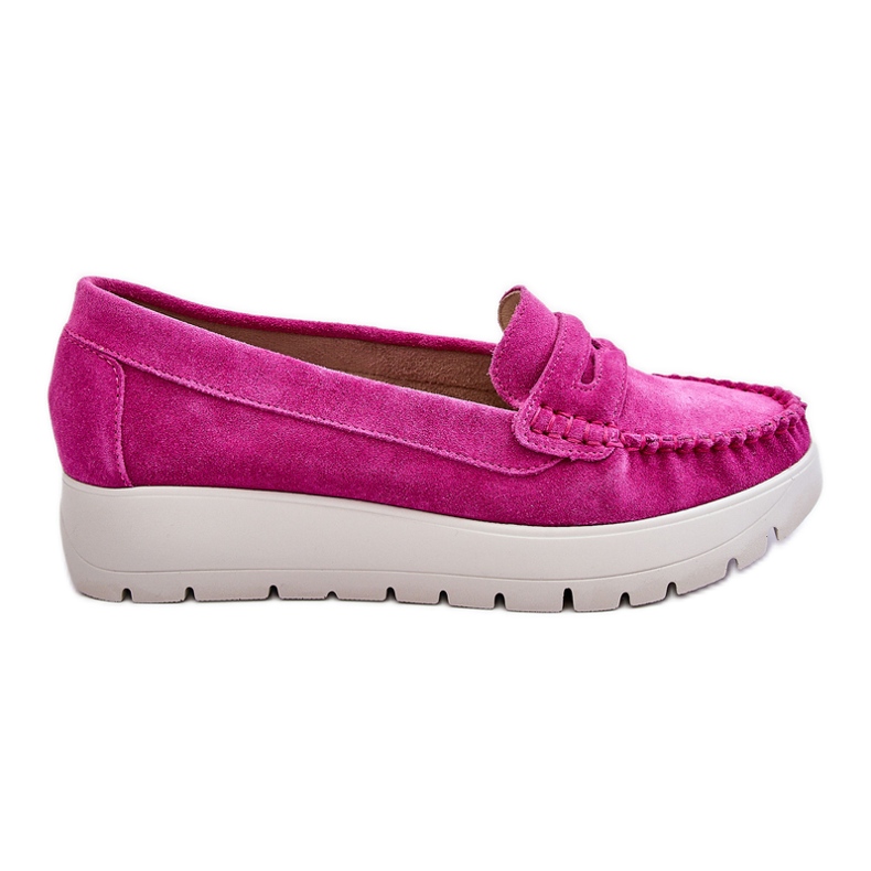 Lemar Mocassins à plateforme en suède fuchsia Milana rose