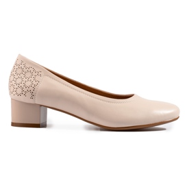 W. Potocki Escarpins femme petit talon Potocki beige W. Potocki Escarpins femme petit talon Potocki beige