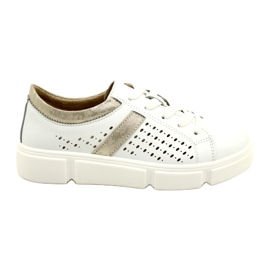 Baskets en cuir ajouré Filippo DP4531/23 WH GO blanc