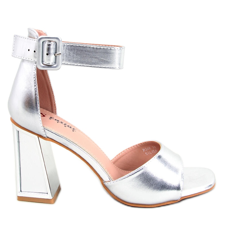 BM Sandales à talons avec ceinture Ellen Silver argent