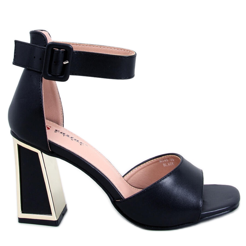 BM Sandales à talons avec ceinture Ellen Black le noir