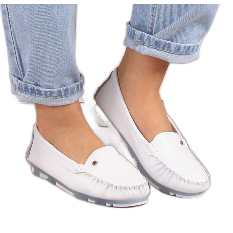 Mocassins femme en cuir blanc Filippo blanche