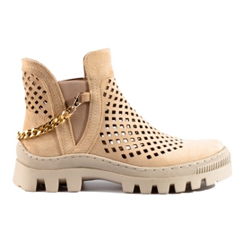 Bottes femme ajourées Potocki Beige