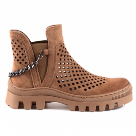 Bottes femme ajourées Potocki Marron brun
