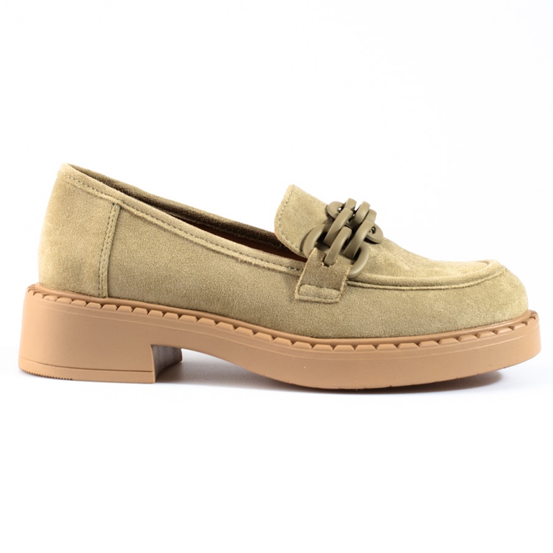 W. Potocki Mocassins femme Potocki daim olive vert