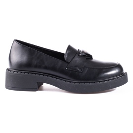 W. Potocki Mocassins noirs pour femmes sur la plate-forme