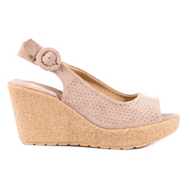 Sandales compensées Shelovet beiges, femmes Sandales compensées Shelovet beiges, femmes