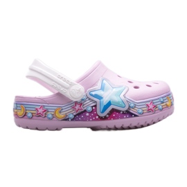 Sabots CROCS Fl Star Band Clog Enfants 207075-6GD rose